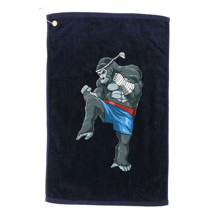 Funny Muay Thai Gorilla Thai Boxing Platinum Collection Golf Towel