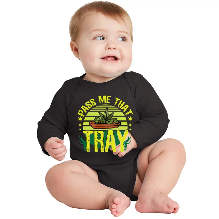 Funny Marijuana Tray Blunt Joint Leaf Weed Baby Long Sleeve Bodysuit