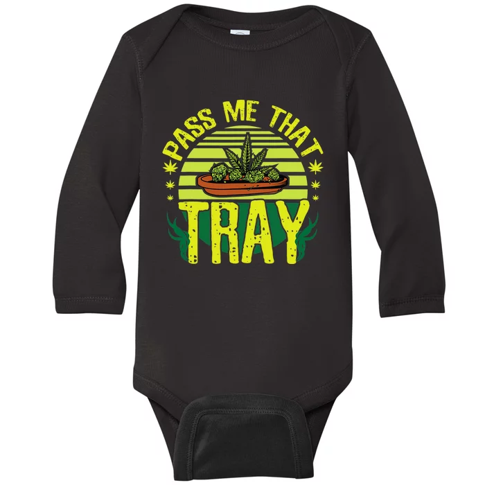 Funny Marijuana Tray Blunt Joint Leaf Weed Baby Long Sleeve Bodysuit