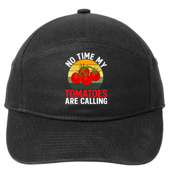 Funny My Tomato Calling Gardener Veggie Pun Tomatoes Foodie 7-Panel Snapback Hat