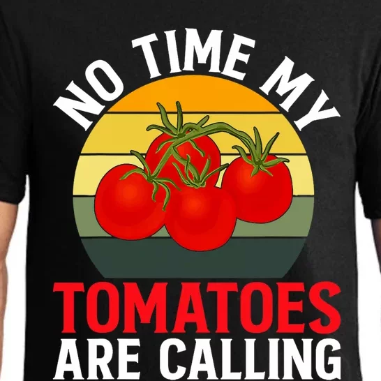 Funny My Tomato Calling Gardener Veggie Pun Tomatoes Foodie Pajama Set