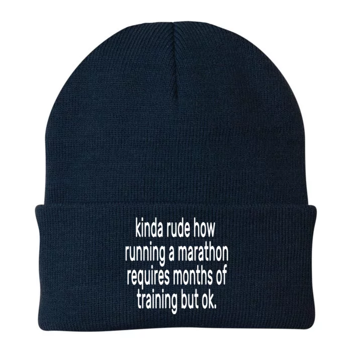 Funny Marathon Training Kinda Rude How Running A Marathon Great Gift Knit Cap Winter Beanie