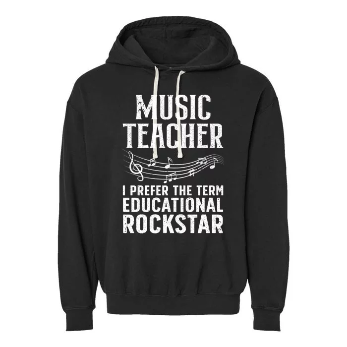 Funny Music Teacher Art Educational Rockstars Cute Gift Garment-Dyed Fleece Hoodie