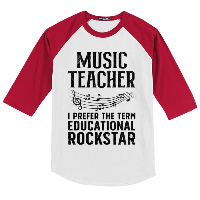 Funny Music Teacher Art Educational Rockstars Cute Gift Kids Colorblock Raglan Jersey