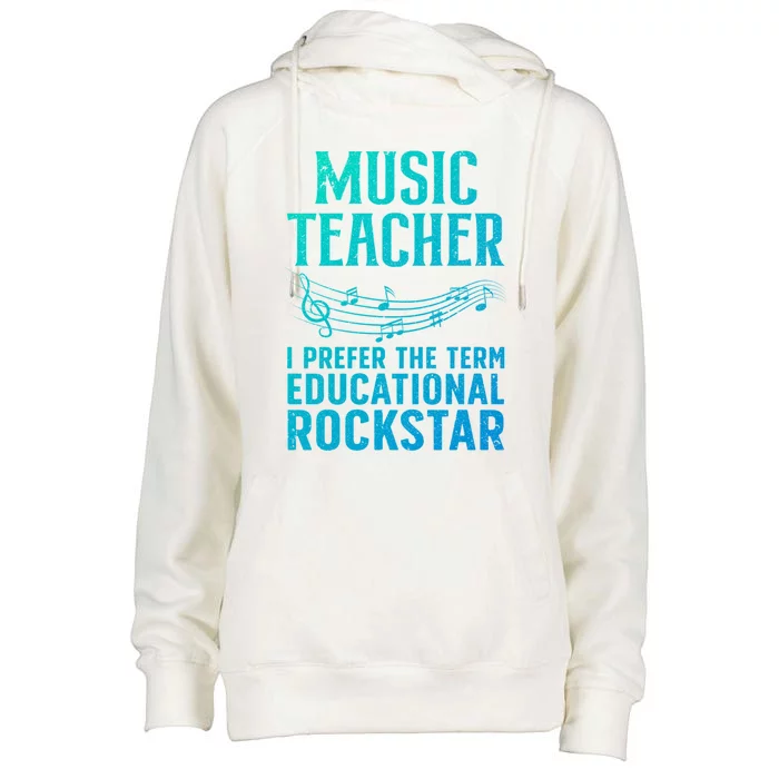 Funny Music Teacher Art Educational Rockstars Cute Gift Womens Funnel Neck Pullover Hood