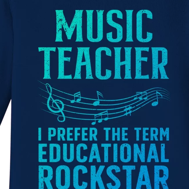 Funny Music Teacher Art Educational Rockstars Cute Gift Baby Long Sleeve Bodysuit