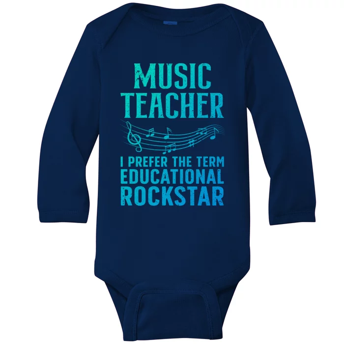 Funny Music Teacher Art Educational Rockstars Cute Gift Baby Long Sleeve Bodysuit