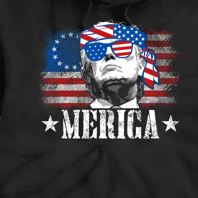 Funny Merica Trump 4th Of July Us American Flag Tie Dye Hoodie