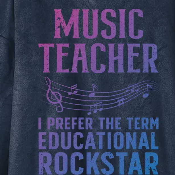 Funny Music Teacher Art Educational Rockstars Cute Gift Hooded Wearable Blanket