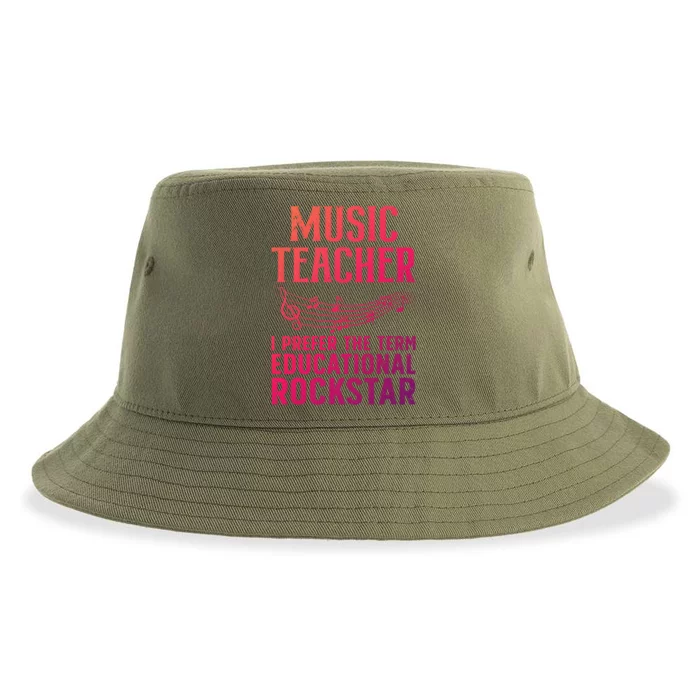 Funny Music Teacher Art Educational Rockstars Cute Gift Sustainable Bucket Hat