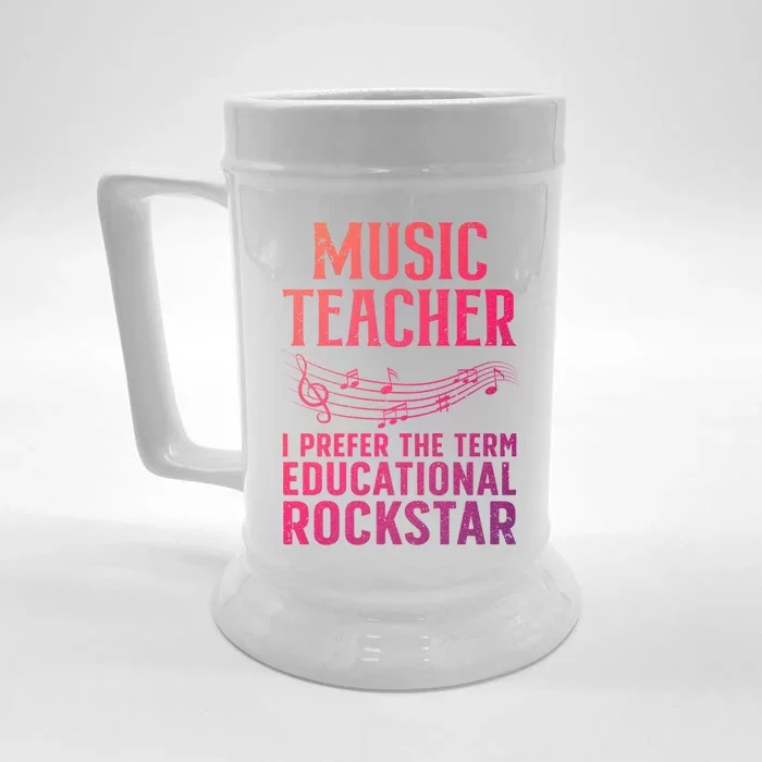 Funny Music Teacher Art Educational Rockstars Cute Gift Front & Back Beer Stein