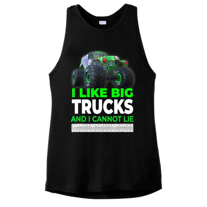 Funny Monster Truck I Like Big Trucks For Adults Ladies Tri-Blend Wicking Tank