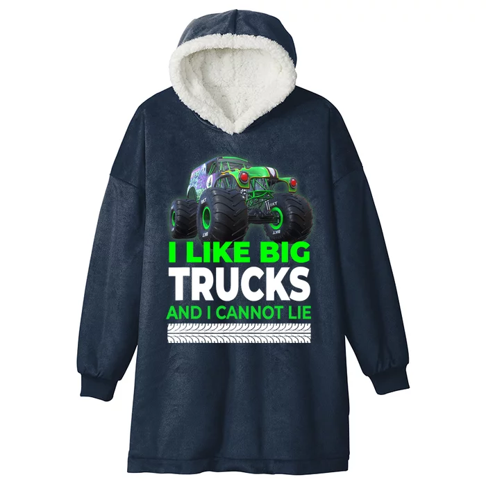 Funny Monster Truck I Like Big Trucks For Adults Hooded Wearable Blanket