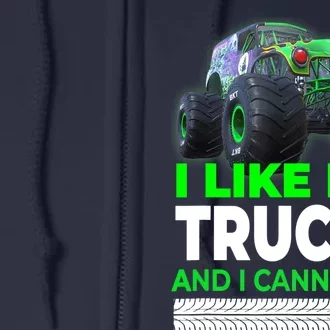 Funny Monster Truck I Like Big Trucks For Adults Full Zip Hoodie