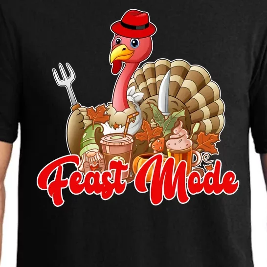 Feast Mode Turkey Thanksgiving Holiday Pajama Set