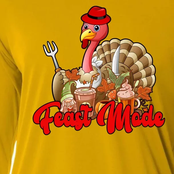 Feast Mode Turkey Thanksgiving Holiday Cooling Performance Long Sleeve Crew