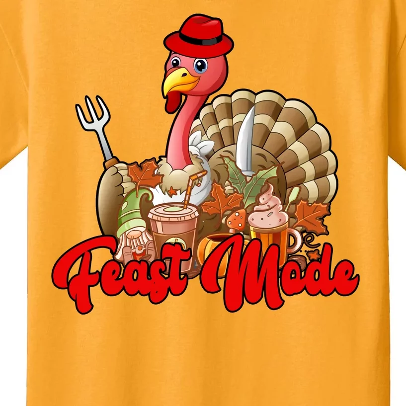 Feast Mode Turkey Thanksgiving Holiday Kids T-Shirt