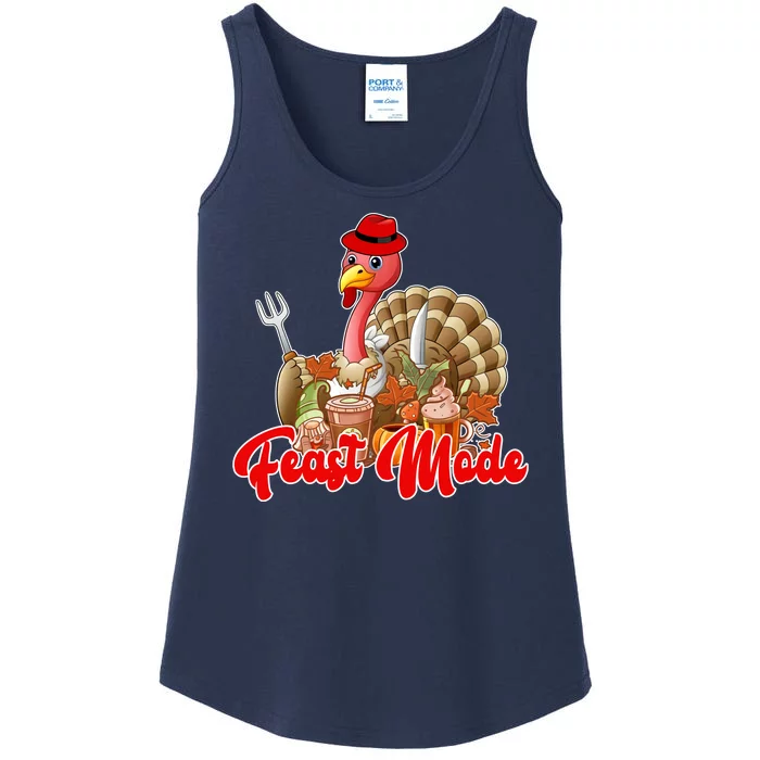 Feast Mode Turkey Thanksgiving Holiday Ladies Essential Tank