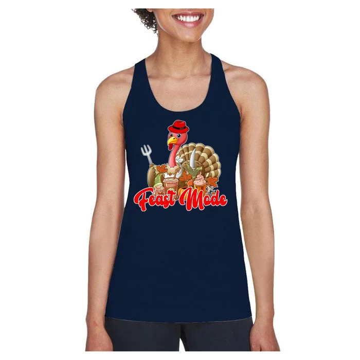 Feast Mode Turkey Thanksgiving Holiday Women's Racerback Tank