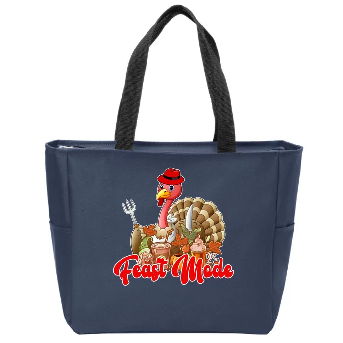 Feast Mode Turkey Thanksgiving Holiday Zip Tote Bag