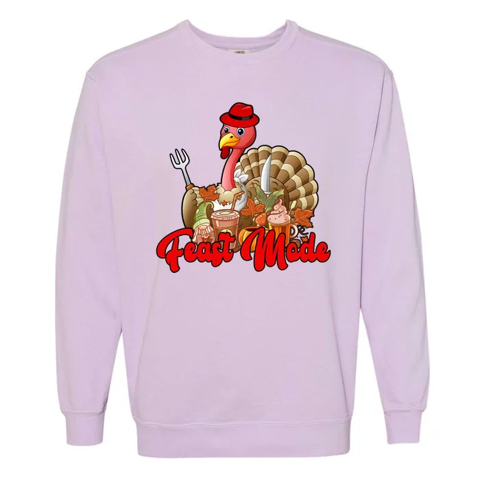 Feast Mode Turkey Thanksgiving Holiday Garment-Dyed Sweatshirt