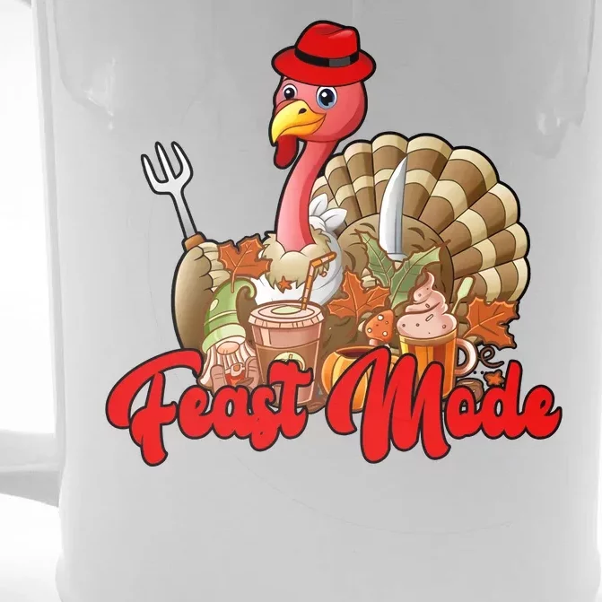 Feast Mode Turkey Thanksgiving Holiday Front & Back Beer Stein