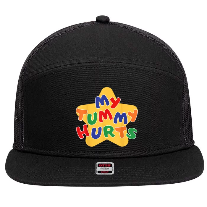 Funny My Tummy Hurts Star 7 Panel Mesh Trucker Snapback Hat