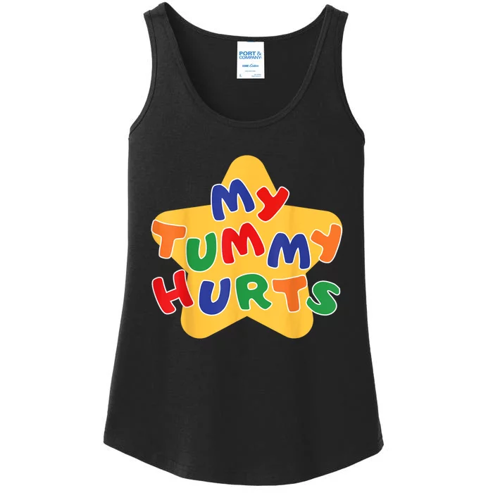 Funny My Tummy Hurts Star Ladies Essential Tank