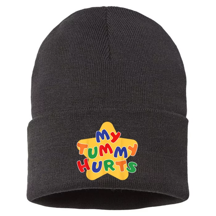 Funny My Tummy Hurts Star Sustainable Knit Beanie