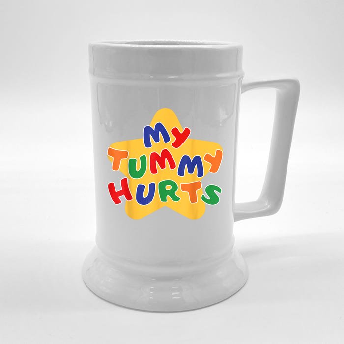 Funny My Tummy Hurts Star Front & Back Beer Stein