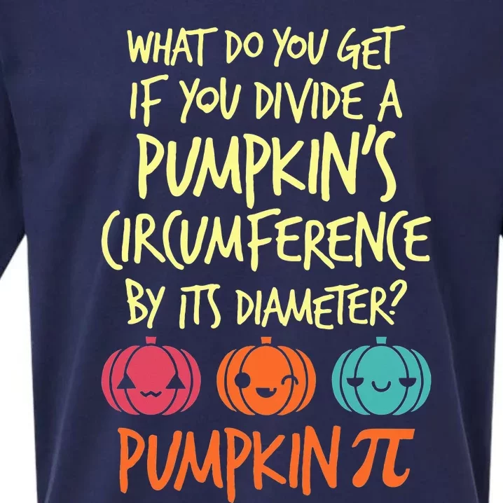 Funny Math Teacher Halloween Costume Pumpkin Pi Sueded Cloud Jersey T-Shirt