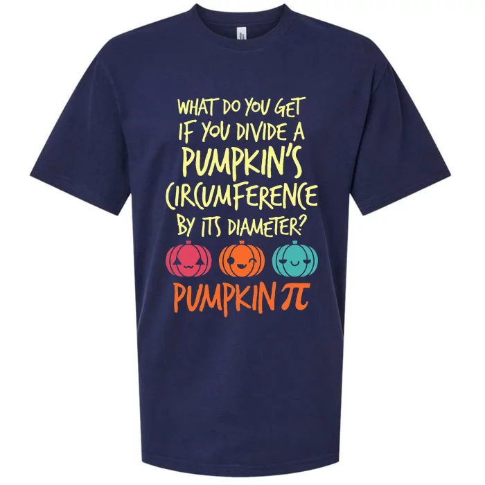 Funny Math Teacher Halloween Costume Pumpkin Pi Sueded Cloud Jersey T-Shirt