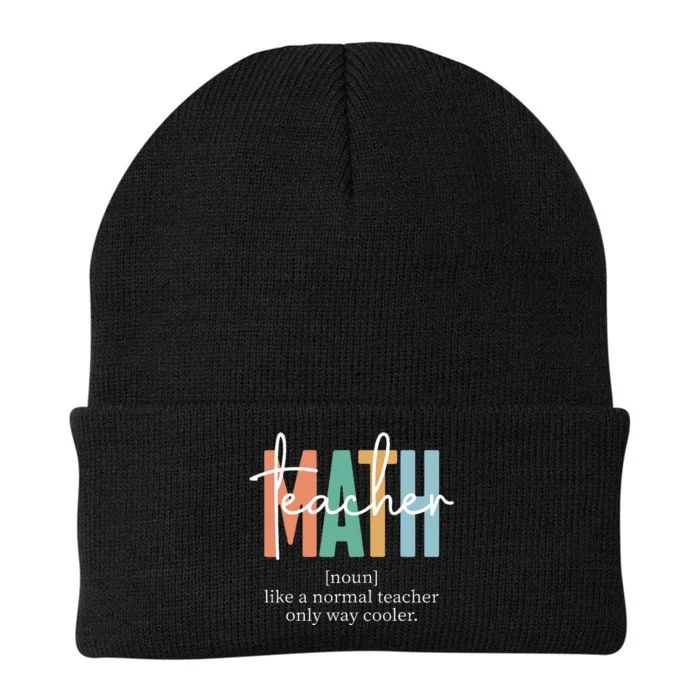 Funny Math Teacher Definition Knit Cap Winter Beanie