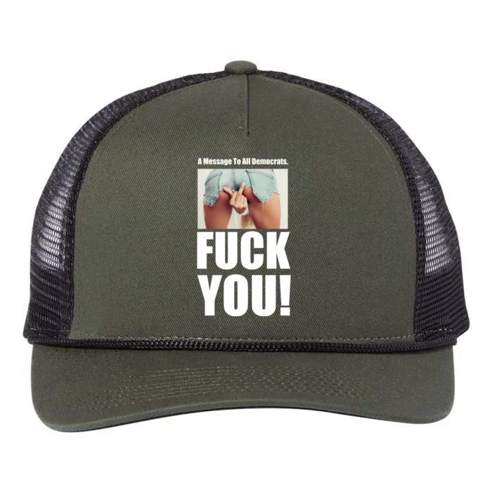 Funny Message To Democrats Retro Rope Trucker Hat Cap