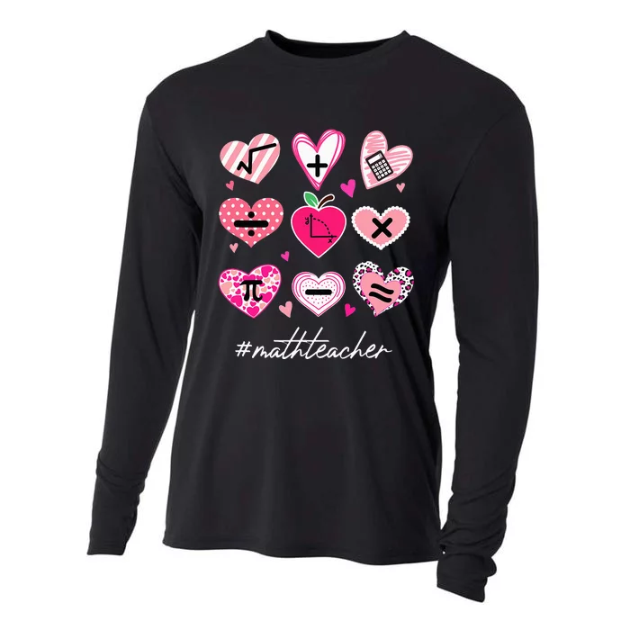 Funny Math Teacher Valentine'S Day Pi Math Lover Cooling Performance Long Sleeve Crew