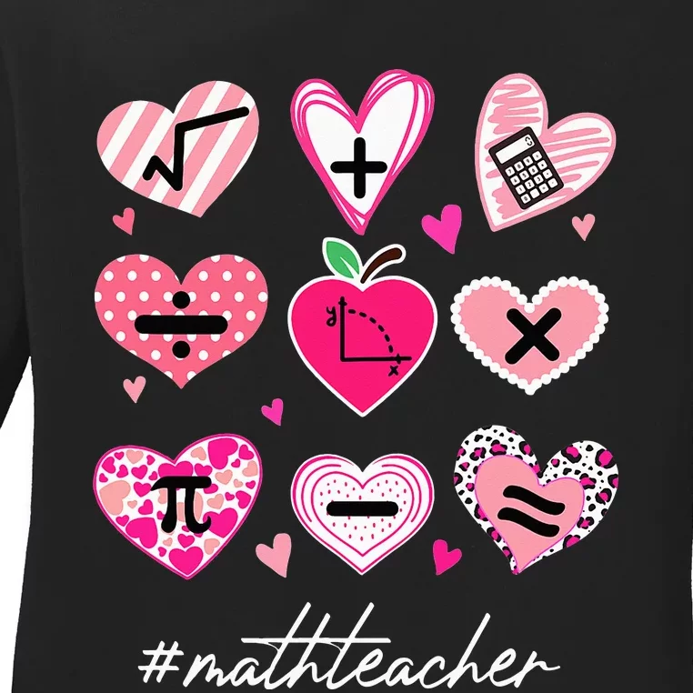 Funny Math Teacher Valentine'S Day Pi Math Lover Ladies Long Sleeve Shirt