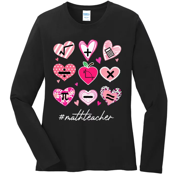 Funny Math Teacher Valentine'S Day Pi Math Lover Ladies Long Sleeve Shirt