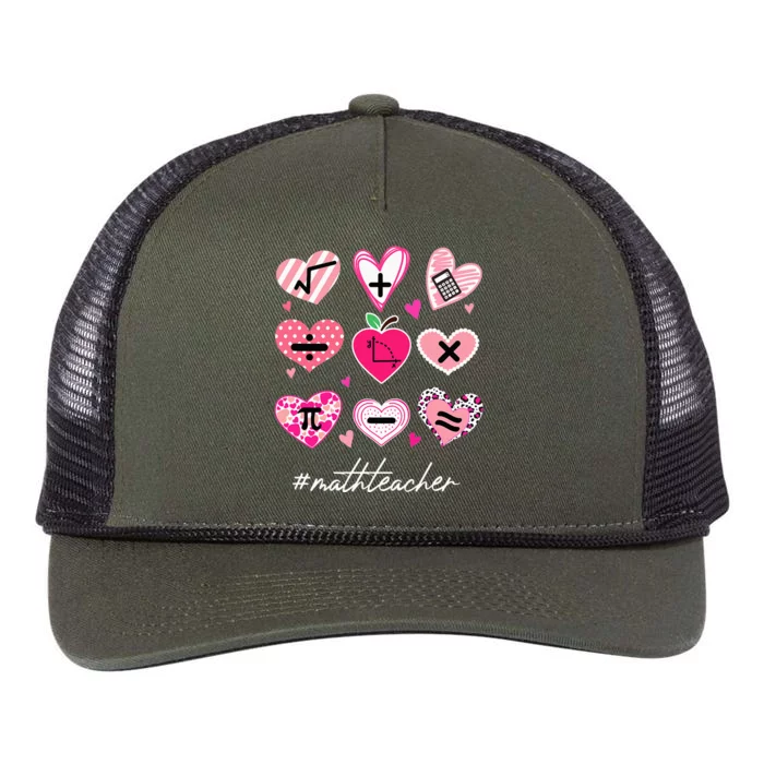 Funny Math Teacher Valentine'S Day Pi Math Lover Retro Rope Trucker Hat Cap