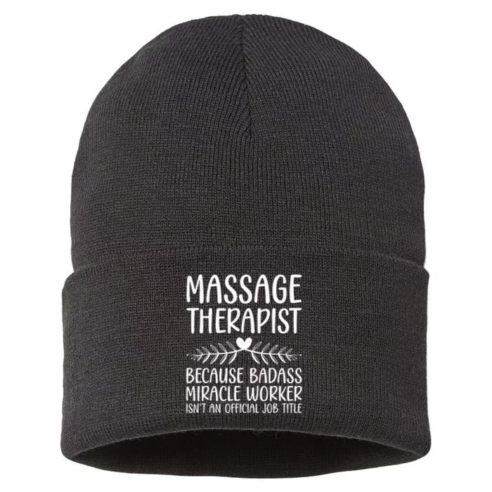 Funny Massage Therapy Design For Wo Massage Therapist Sustainable Knit Beanie