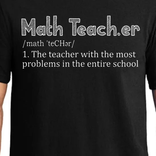 Funny Math Teacher Definition First Day Back To School Tee Pajama Set