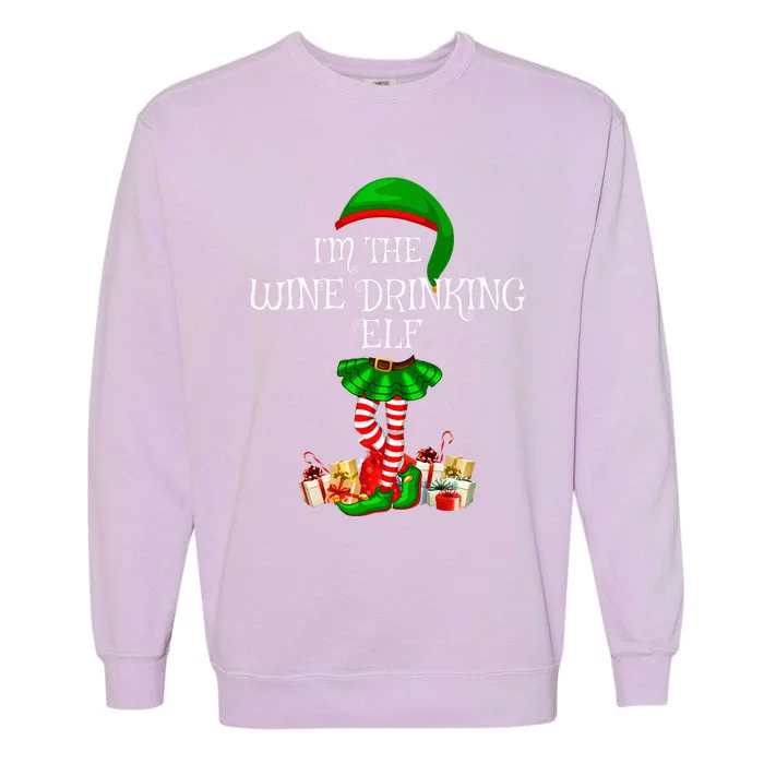 Family Matching The Wine Drinking Elf Christmas Garment-Dyed Sweatshirt