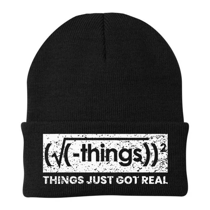 Funny Math Teacher Things Just Got Real Mathematics Nerd Knit Cap Winter Beanie