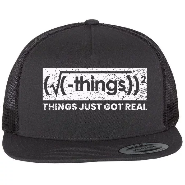 Funny Math Teacher Things Just Got Real Mathematics Nerd Flat Bill Trucker Hat