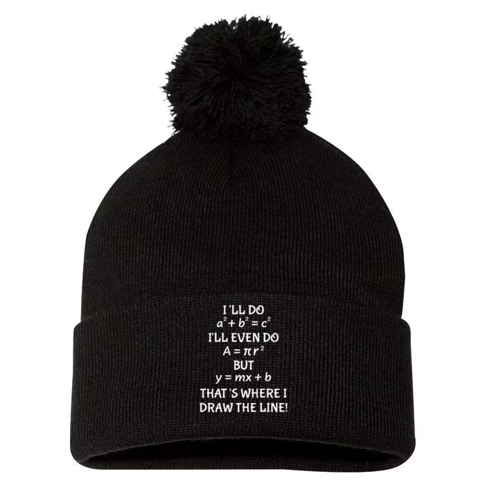 Funny Math Teacher Joke Men Women Fun Best Math Quotes Pom Pom 12in Knit Beanie