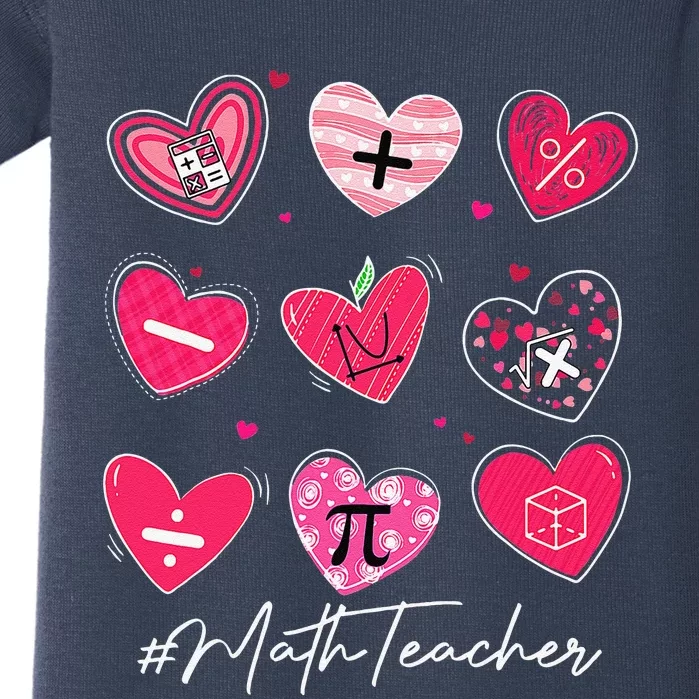 Funny Math Teacher Valentine's Day Pi Math Lover Outfits Baby Bodysuit