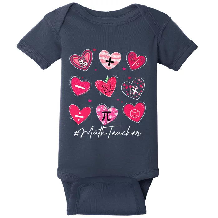 Funny Math Teacher Valentine's Day Pi Math Lover Outfits Baby Bodysuit