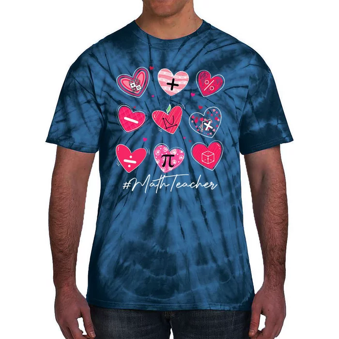 Funny Math Teacher Valentine's Day Pi Math Lover Outfits Tie-Dye T-Shirt