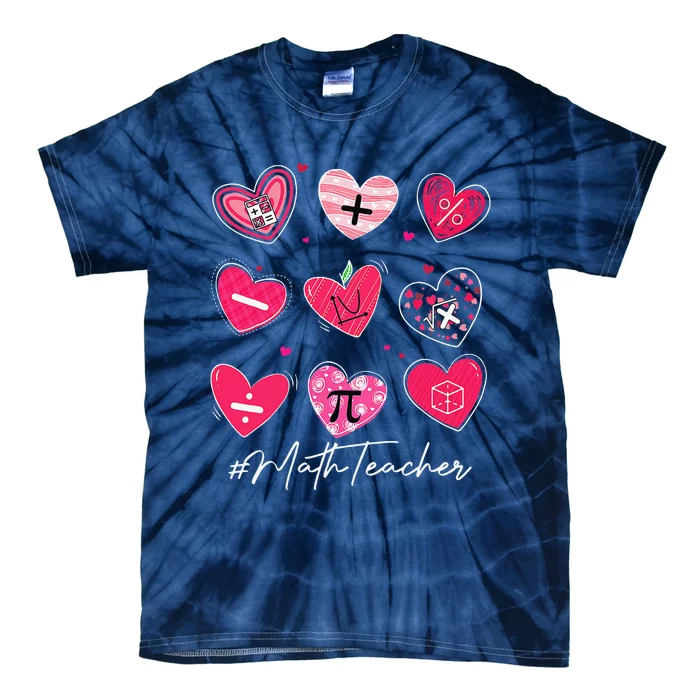 Funny Math Teacher Valentine's Day Pi Math Lover Outfits Tie-Dye T-Shirt