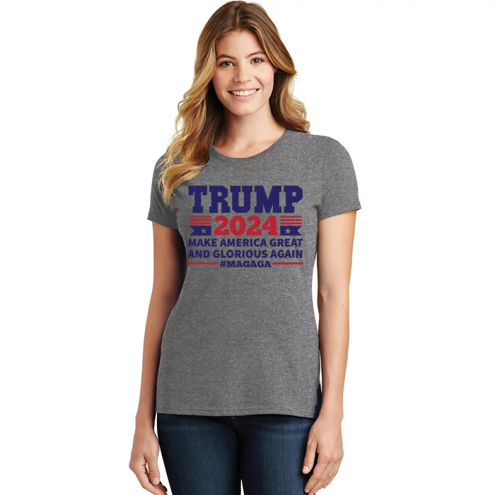 Funny MAGAGA Trump 2024 Make America Great And Glorious Again Women's T-Shirt