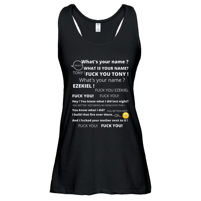 Funny Meme Tony And Ezekiel Hey Whats Your Name Ladies Essential Flowy Tank